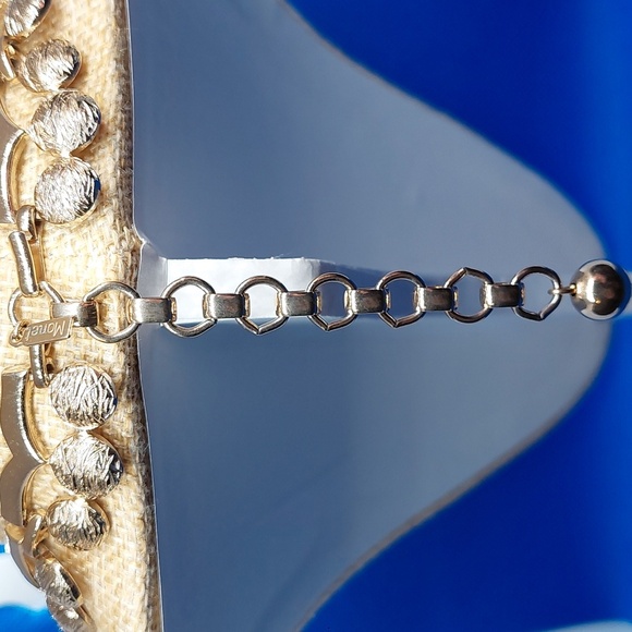 MONET Vintage MCM Goldtone Chunky Statement Link Textured Balls Choker Necklace - Picture 4 of 15